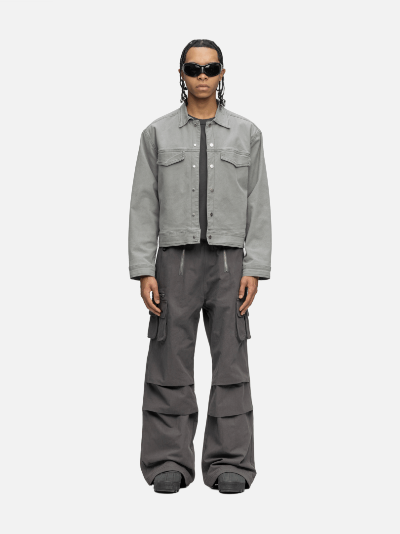 LINED CANVAS JACKET WASHED GRAY 